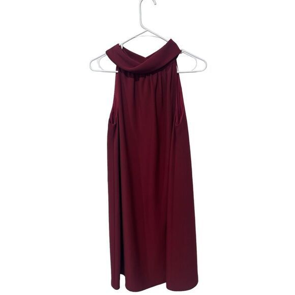 STS Sail to Sable Button Back Sleeveless Shift Dress Burgundy Size 2 - Picture 4 of 11